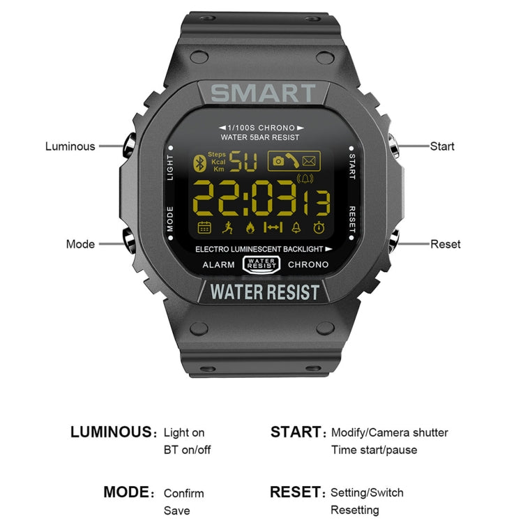 Lokmat MK22 1.21 inch FSTN LCD Screen 50m Waterproof Smart Watch, Support Information Reminder / Remote Camera / Sport Record(Orange) by Lokmat