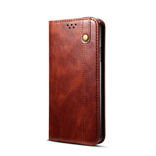 For Xiaomi Redmi Note10 5G Simple Wax Crazy Horse Texture Horizontal Flip Leather Case with Card Slots & Wallet(Brown) by bashfashion