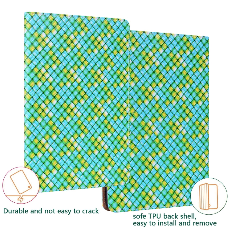 For Samsung Galaxy Tab A8 10.5 2021 Color Weave Leather Tablet Case with Holder(Green) by bashfashion