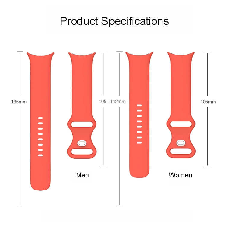 For Google Pixel Watch Single Color Silicone Watch Band Man(Orange) by bashfashion