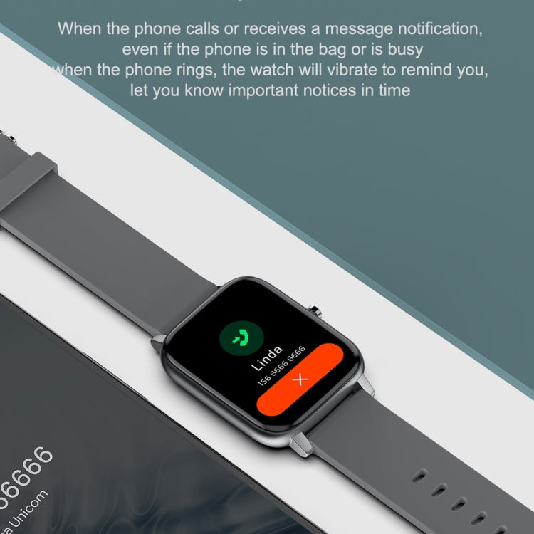 Ochstin 5H80 1.69 inch Square Screen Silicone Strap Heart Rate Blood Oxygen Monitoring Bluetooth Smart Watch(Black+Gold) by OCHSTIN