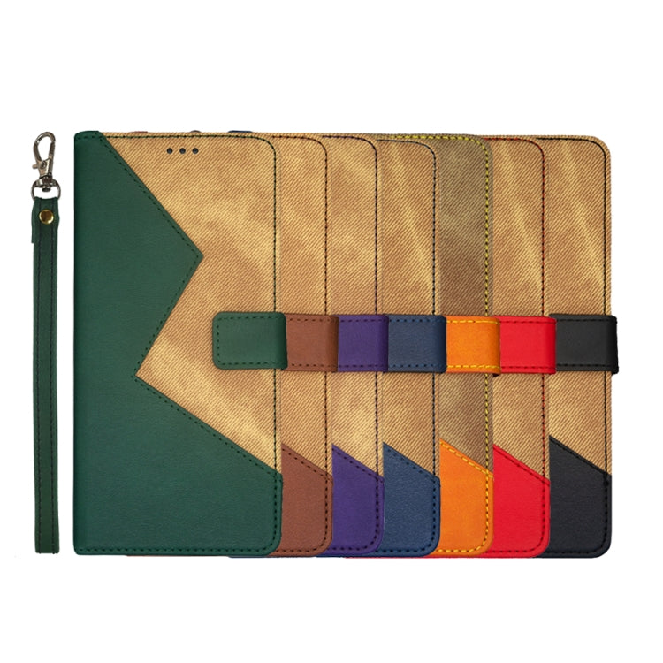 For Oukitel C19 Pro idewei Two-color Splicing Leather Phone Case(Black) by idewei