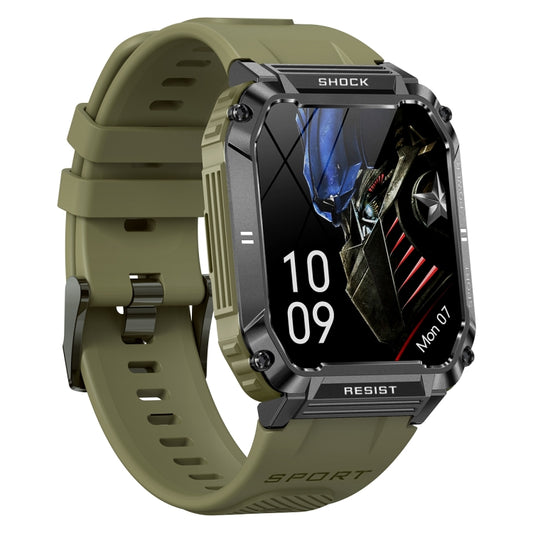 T3 1.95 inch Rugged Smart Sports Wristband Support Heart Rate Monitoring / Blood Pressure Monitoring(Green) by bashfashion