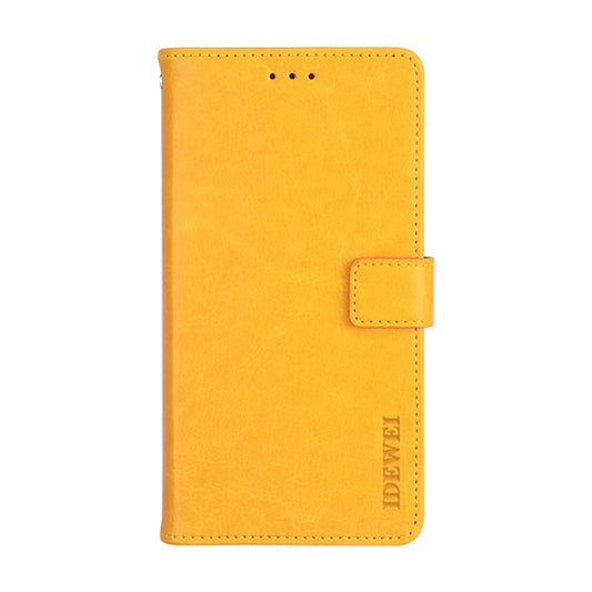 For T-Mobile REVVL 6 5G idewei Crazy Horse Texture Leather Phone Case with Holder(Yellow) by idewei