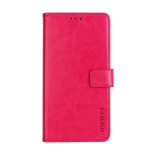 For Sharp Rouvo V idewei Crazy Horse Texture Leather Phone Case with Holder(Rose Red) by idewei