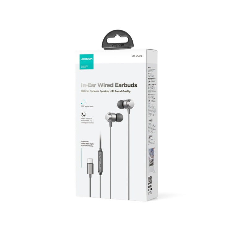 JOYROOM JR-EC06 Type-C Metal In-Ear Wired Earphone, Length: 1.2m(Dark Grey) by JOYROOM