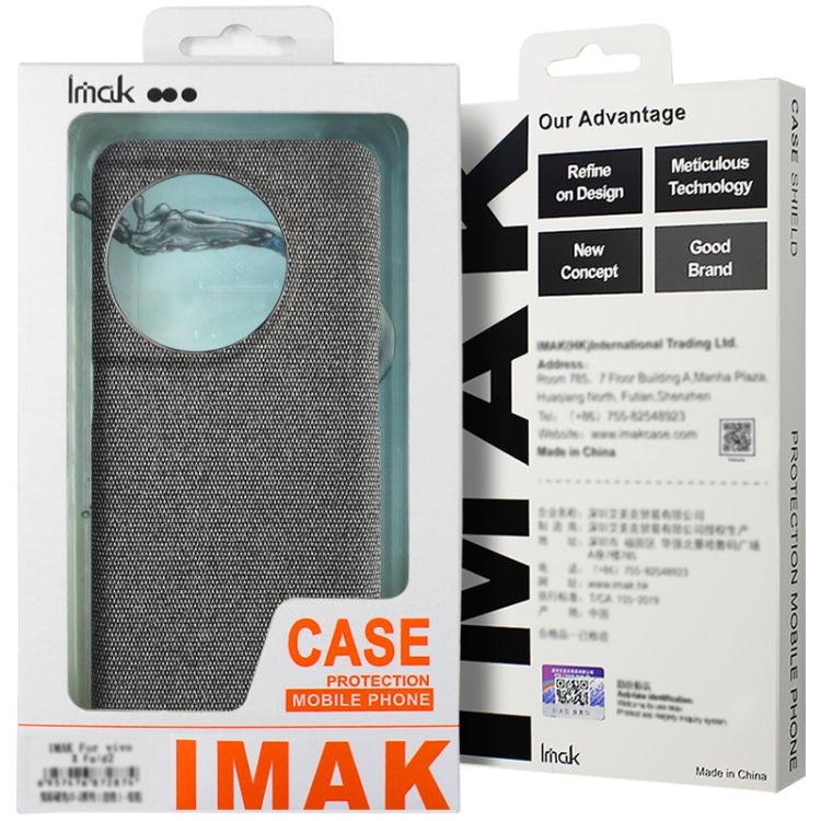 For OnePlus 13 imak Ruiyi Series Cloth Texture PU + PC Phone Case(Dark Grey) by imak