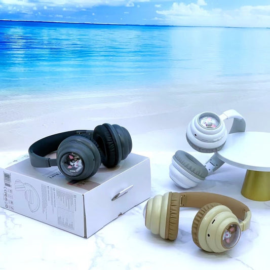 KE-31 Over-Ear RGB Light Bluetooth Headset(White) by bashfashion