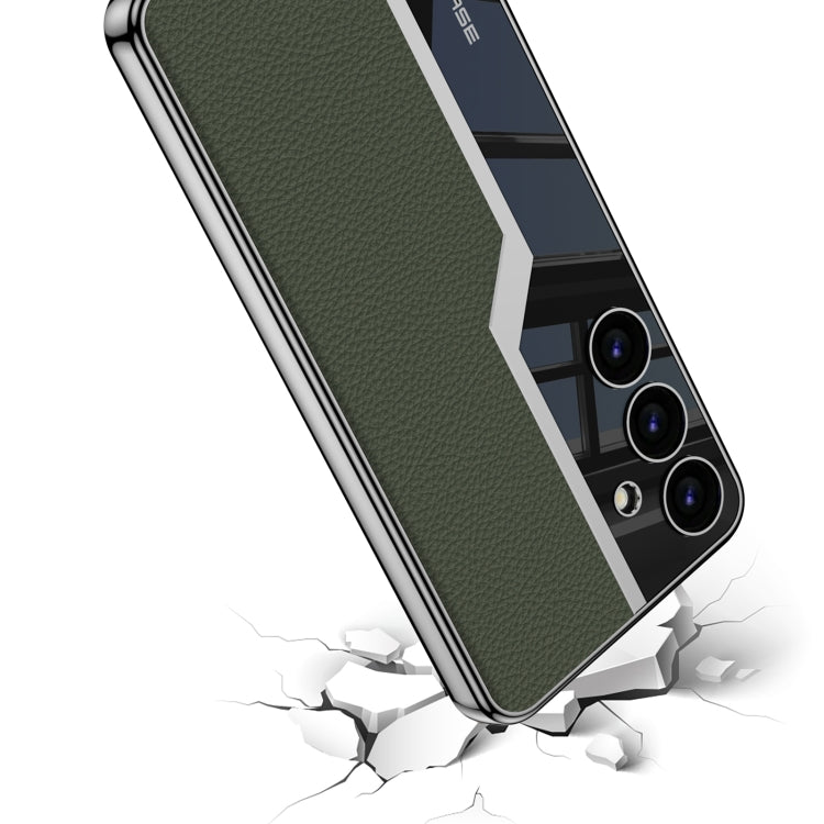 For Samsung Galaxy S24 5G GKK Plating TPU + Leather Supercar Full Coverage Phone Case(Grey) by GKK