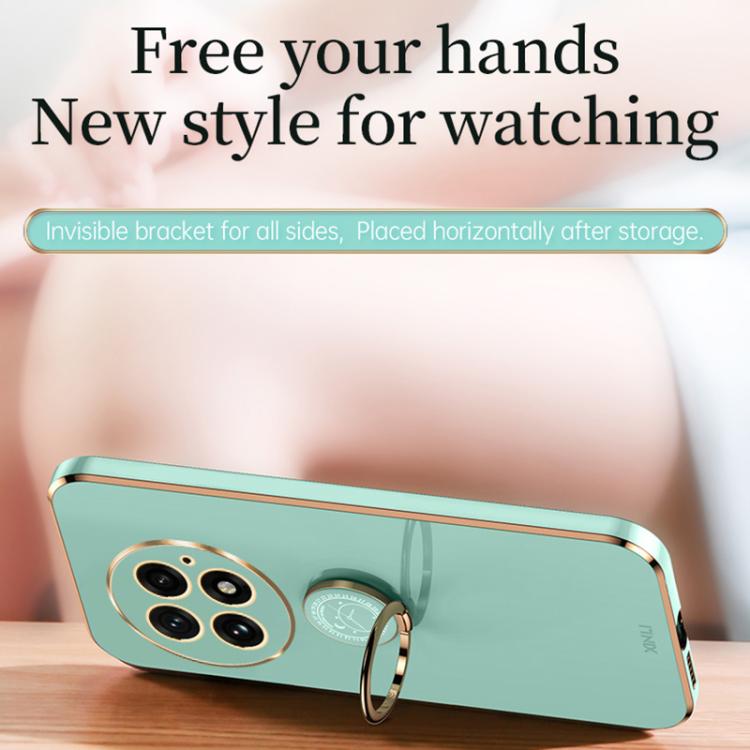 For OnePlus 13 XINLI Straight Edge 6D Electroplate TPU Phone Case with Ring Holder(Celestial Blue) by XINLI