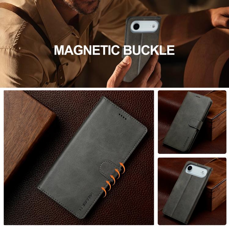 LC.IMEEKE Calf Texture Horizontal Flip Leather Case For iPhone Air(Grey) by LC.IMEEKE