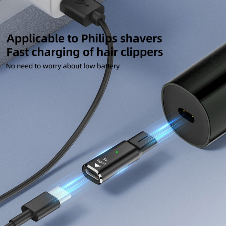 Shaver / Clipper Charging Adapter for Philips, Interface:Type-C to 5V Single Slot(Grey) by bashfashion