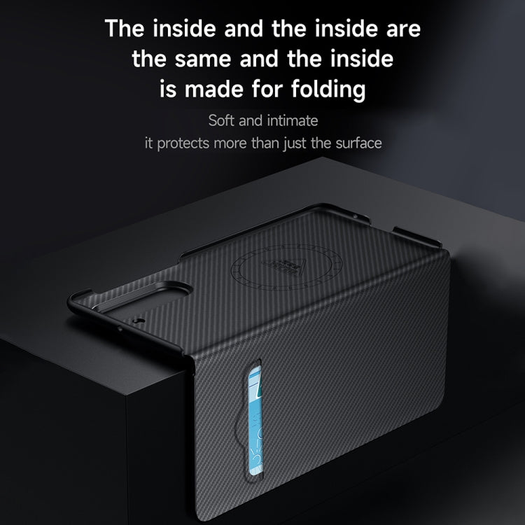 For Samsung Galaxy Z Fold6 SULADA Kevlar 600D Texture Smart Window Leather Phone Case(Black) by SULADA