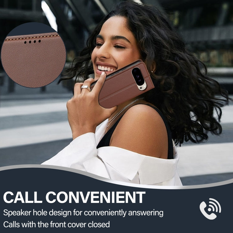 For Google Pixel 9 Pro XL LC.IMEEKE L1 Series Frosted Fine Texture PU Phone Case(Brown) by LC.IMEEKE