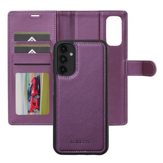 For Samsung Galaxy A14 4G / A14 5G LC.IMEEKE L2 Series Detachable Magsafe PU Phone Case with Lanyard(Purple) by LC.IMEEKE