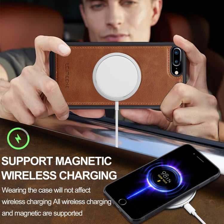 For iPhone SE 2024 LC.IMEEKE L3 Series Detachable RFID Card Bag Magsafe Phone Case(Brown) by LC.IMEEKE