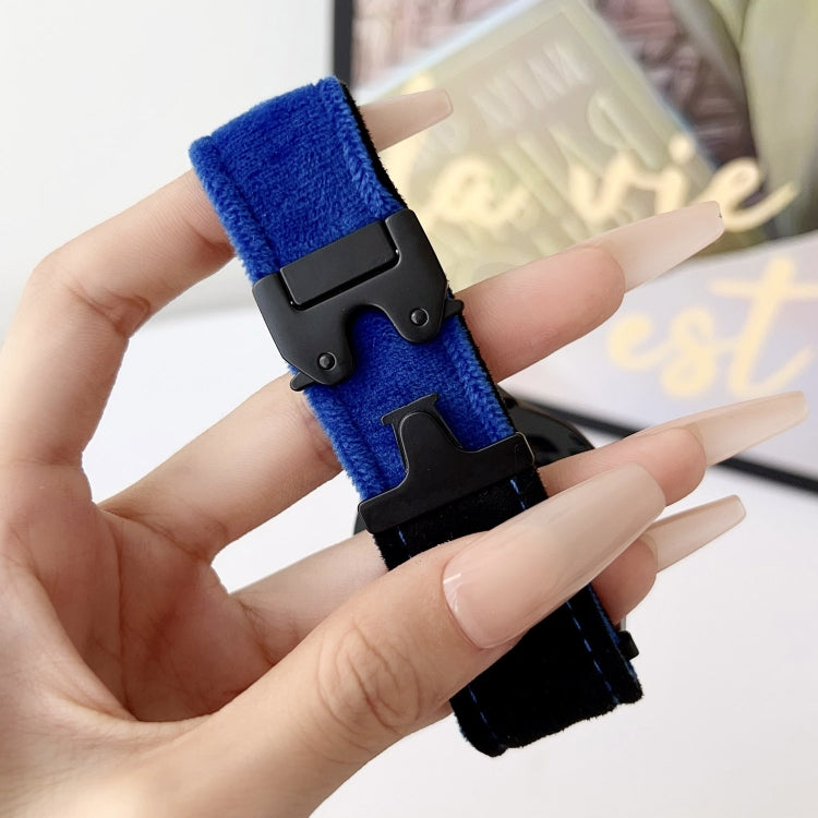 For Samsung Galaxy Watch 7 / 6 / 5 Snap Button Brushed Plush Watch Band(Black Yellow) by bashfashion