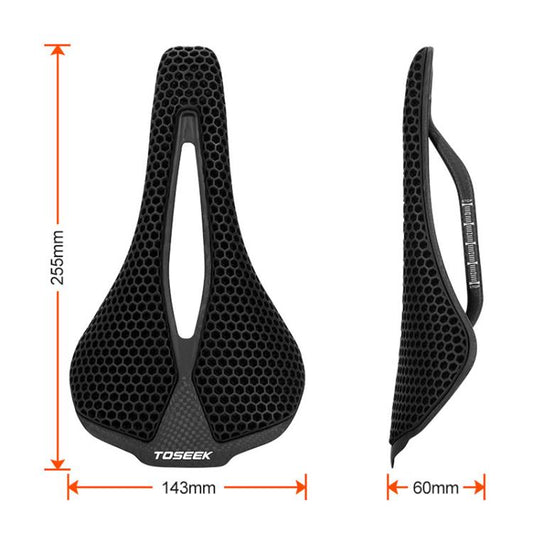 TOSEEK P300 Carbon Fiber 3D Printed Road Mountain Bike Seat(3K Plain Weave) by TOSEEK