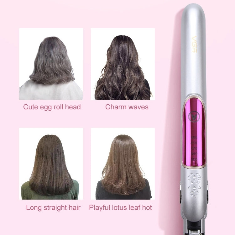 VGR V-509 35W 5 Gears AdjustableHair Straightening Curling Iron Dual-use, Plug Type: EU Plug(White) by VGR