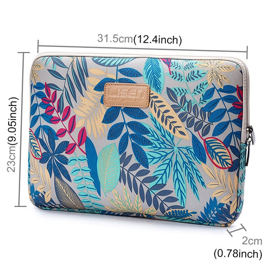Lisen 12 inch Sleeve Case Colorful Leaves Zipper Briefcase Carrying Bag for iPad, Macbook, Samsung, Lenovo, Sony, DELL Alienware, CHUWI, ASUS, HP, 12 inch and Below Laptops / Tablets(Grey) by bashfashion