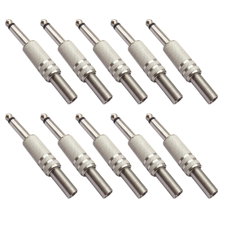 JL0056 6.36mm Audio Jack Connector (10 Pcs in One Package, the Price is for 10 Pcs)(Silver) by bashfashion