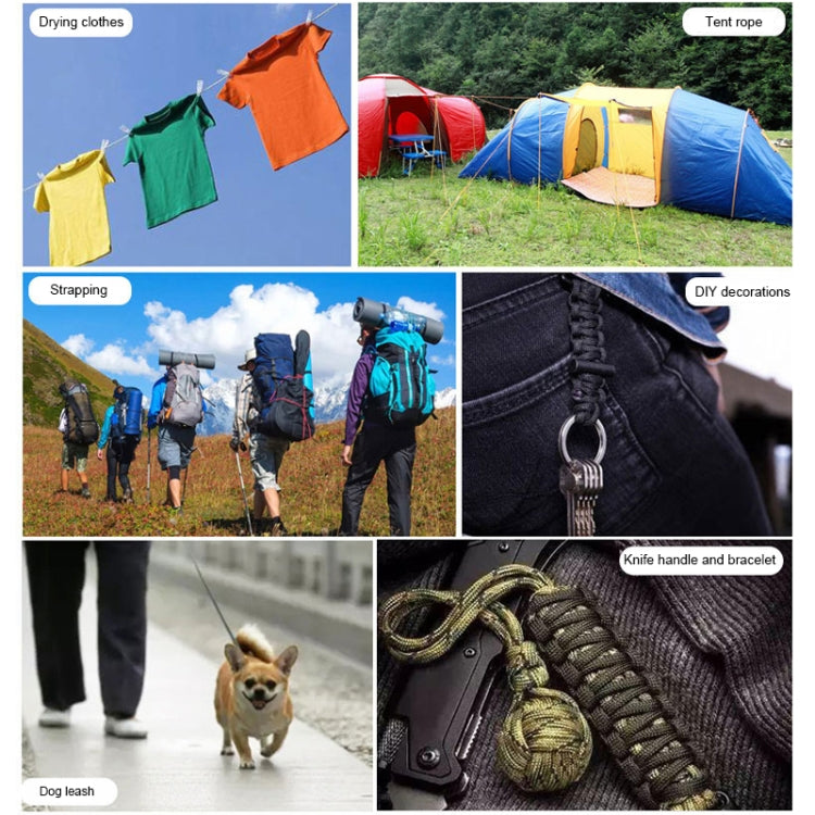 100m 7 Core Durable Army Paratroopers Rope Rescue Survival Tent Rope(Army Green) by bashfashion