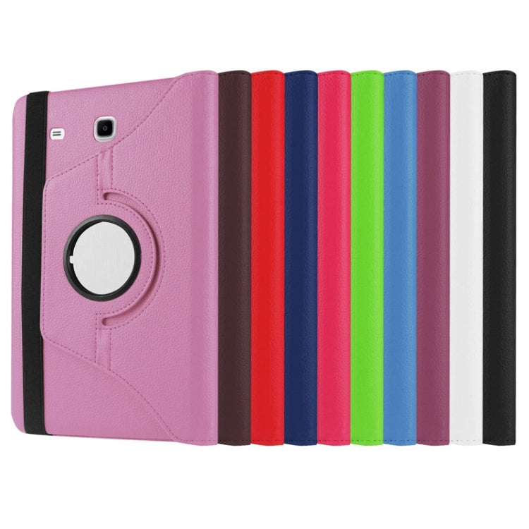 Litchi Texture Horizontal Flip Solid Color Leather Case with 360 Degrees Rotation Holder for Galaxy Tab E 9.6 / T560 / T561(Purple) by bashfashion