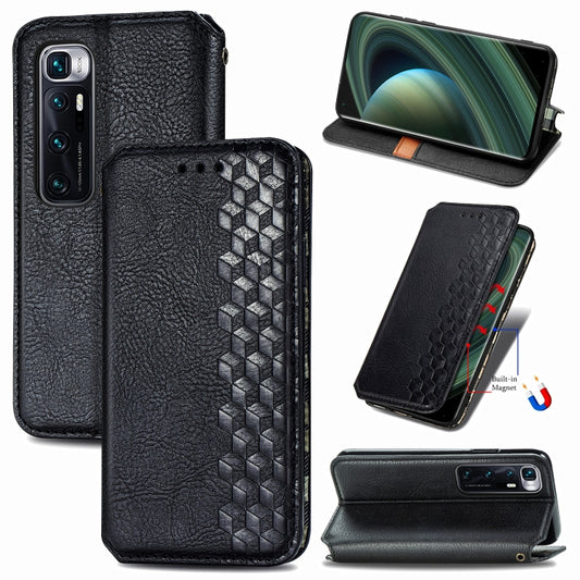 For Xiaomi Mi 10 Ultra Cubic Grid Pressed Horizontal Flip Magnetic PU Leather Case with Holder & Card Slots & Wallet(Black) by bashfashion