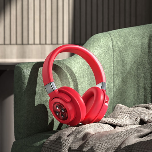 A51 USB Charging Wireless Bluetooth HIFI Stereo Headset with Mic(Red) by bashfashion