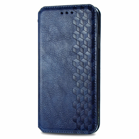 For OPPO Reno11 Pro 5G EU Cubic Grid Pressed Magnetic Leather Phone Case(Blue) by bashfashion