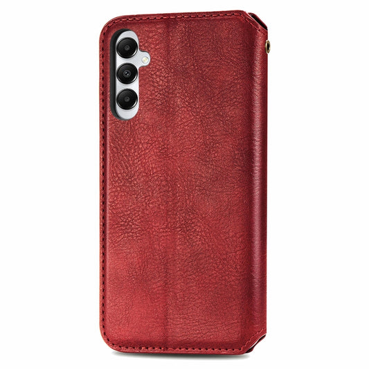 For Samsung Galaxy A05s Cubic Grid Pressed Magnetic Leather Phone Case(Red) by bashfashion