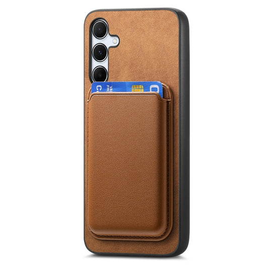 For Samsung Galaxy Xcover 7 Retro Magsafe Card Bag PU Back Cover Phone Case(Brown) by bashfashion