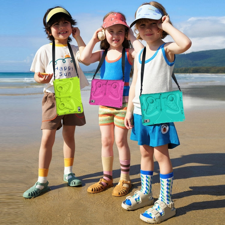 For Samsung Galaxy Tab A7 T500 10.4 Butterfly Bracket EVA Shockproof Tablet Case(Mint Green) by bashfashion