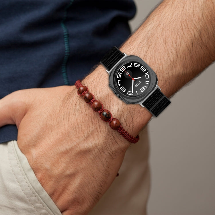 For Samsung Galaxy Watch Ultra 47mm Loop Nylon Hook and Loop Fastener Watch Band(Seashell Color) by bashfashion