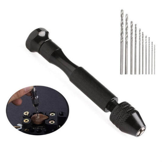 11 In1 Mini Manual Drill With Drill Plastic Walnut Wenwan Punching Tool by bashfashion