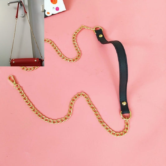 Women Bag PU Leather Chain Long Shoulder Strap Bag Accessories(Cross Pattern Black) by bashfashion