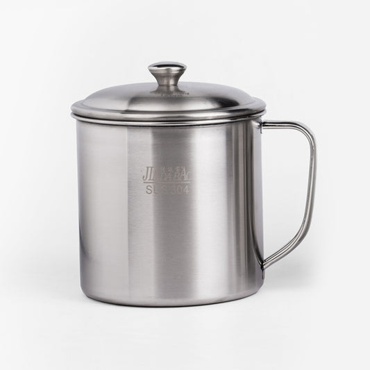 5 PCS Extra Thick 304 Stainless Steel Cup Children's Mouth Cup with Handle Cover Household adult Drinking Water Cup 8cm with cover by bashfashion