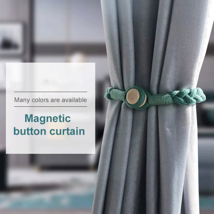 1 Pair Magnetic Buckle Twist Tie For Curtains(Light Gray) by bashfashion