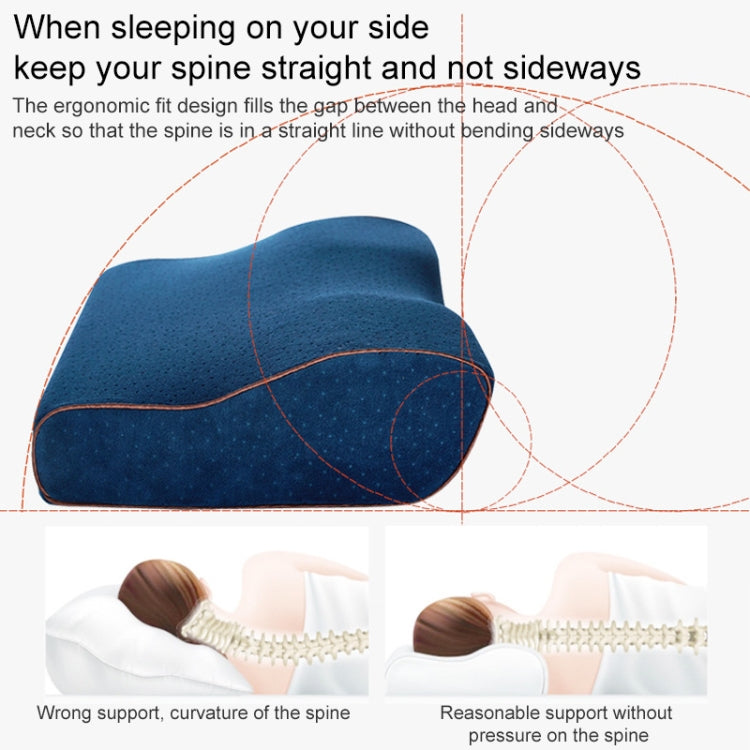 Butterfly Shape Memory Foam Snorked Pillow Slow Rebound Health Care Cervical Pillow, Dimensions: 62x34x12x6cm(Water Molecule White) by bashfashion