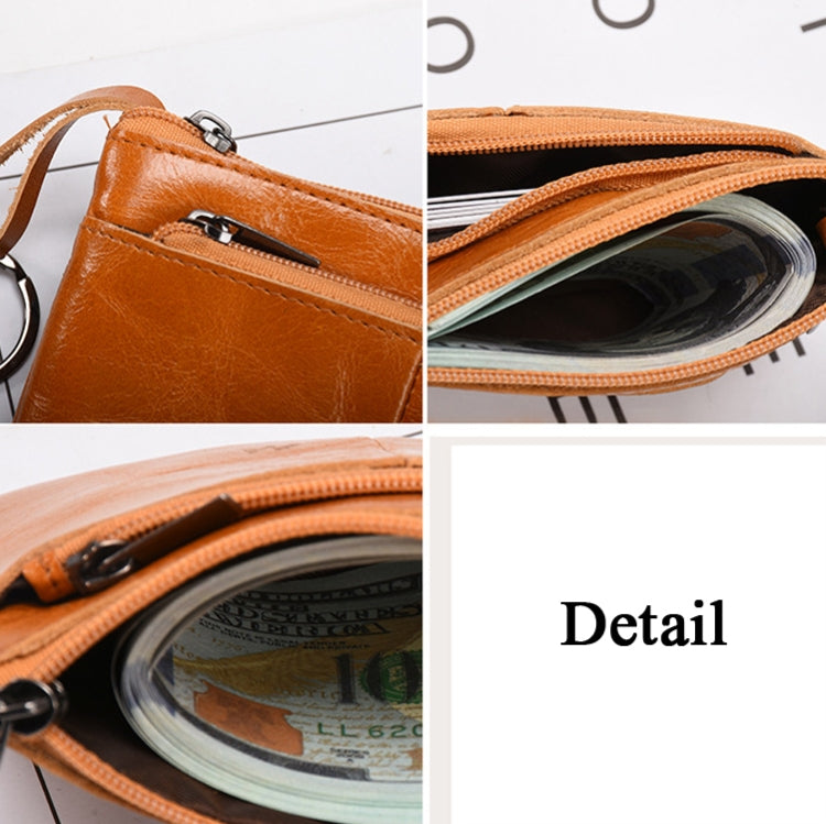 AP127 Men/Ladies Change Clutch Zipper Wallet Short Cowhide Card Holder(Navy Blue) by bashfashion