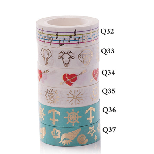 Bronzing Paper Tape Decorative Album Paper Hand Torn Stickers(Q-35) by bashfashion