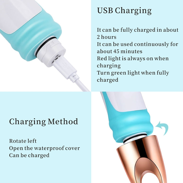 Electric Bath Massage Brush 4 In 1 Multi-Function Long-Handled Scrubbing Device(Blue) by bashfashion