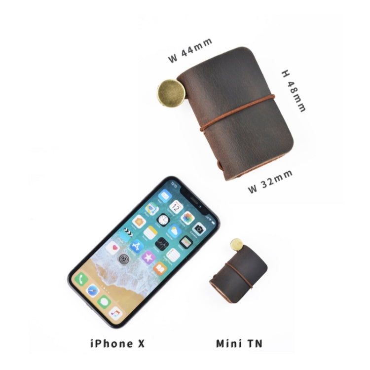 Ultra-Small Mini TN Hand Account Book Leather Notebook Portable Travel Diary(Primary Color) by bashfashion