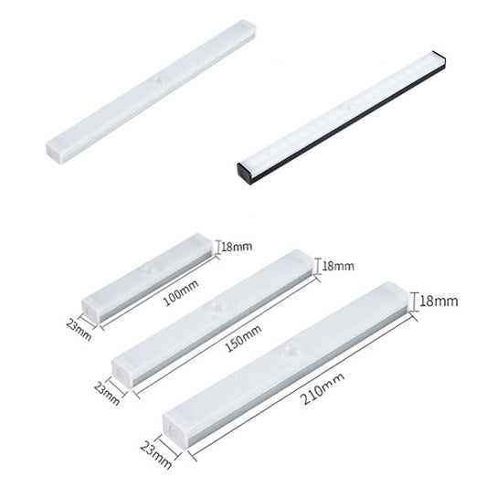 LED Human Body Induction Lamp Long Strip Charging Cabinet Lamp Strip, Size: 15cm(Silver and Warm Light) by bashfashion