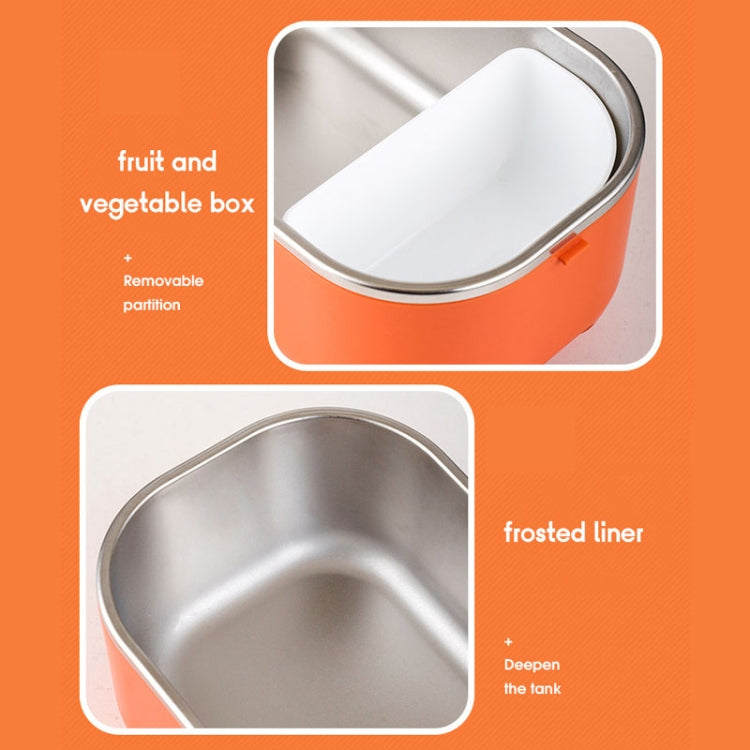 48W 1L 304 Stainless Steel Heating Lunch Box Can Be Plugged In EU Plug(Green) by bashfashion