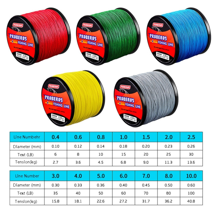 PROBEROS 4 Edited 300M Fish Line, Line number: 2.5 / 30LB(Blue) by PROBEROS
