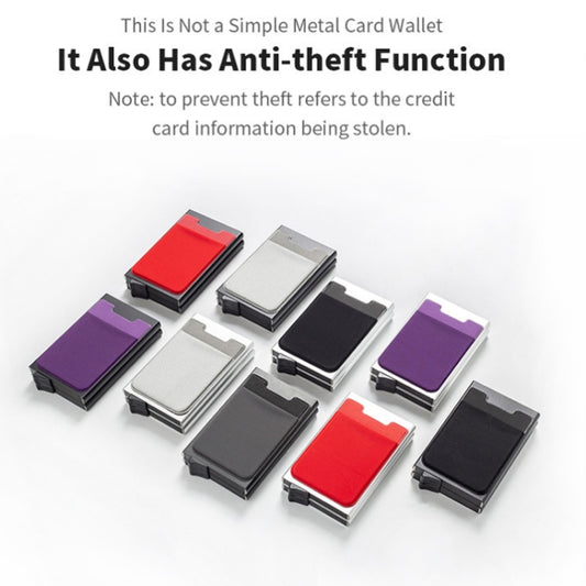 RFID Aluminum Alloy Anti-Degaussing Coin Card Holder(Silver Purple) by bashfashion