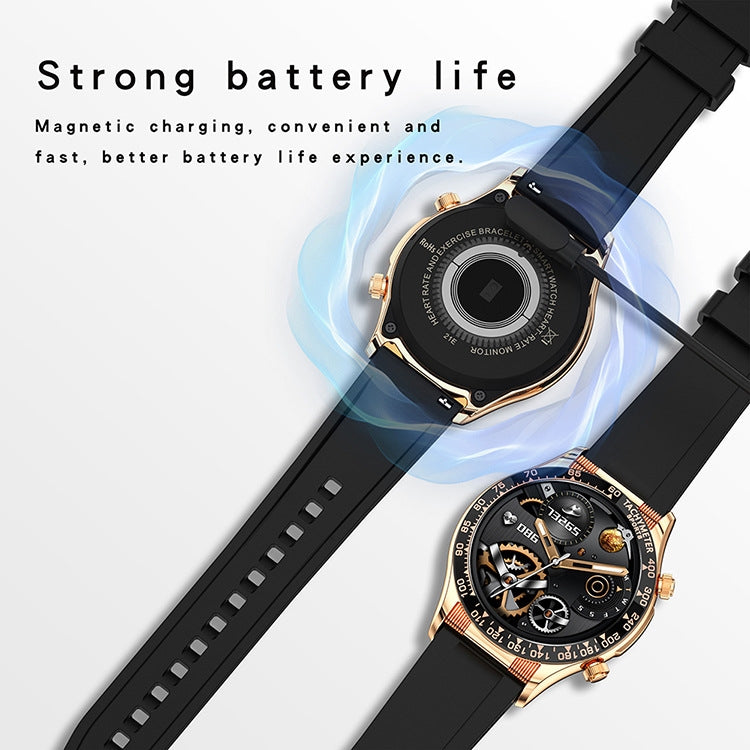 LOANIY E18 Pro Smart Bluetooth Calling Watch with NFC Function, Color: Gold Silicone by LOANIY