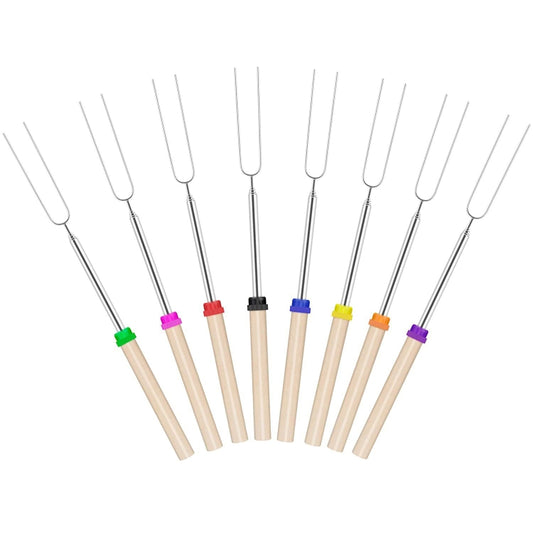 1124-7 Retractable Wooden Stick Marshmallow BBQ Fork, Spsc: Drawstring Bag by bashfashion