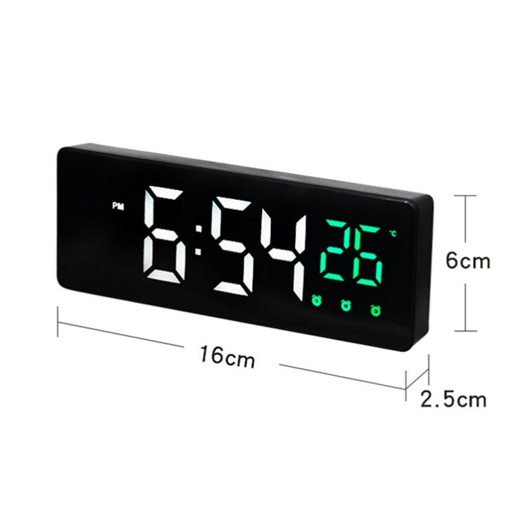 0715 Voice-activated LED Mute Date Temperature Display Electronic Clock(White Shell Red Light) by bashfashion